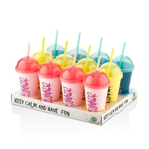 L00850 QLÜX SUMMER PİPETLİ BARDAK *12