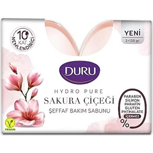 DURU HYDROPURE SAKURA BAKIM SABUNU 2X135G *18