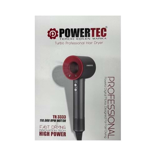 POWERTEC TR3333 PLAZMA SAÇ KURUTMA FÖN MAKİNESİ