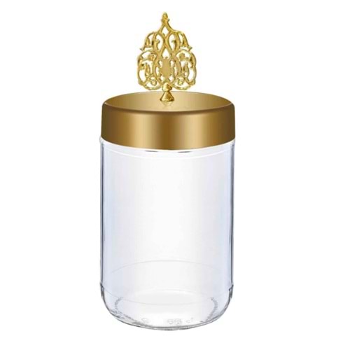 SARİNA S1041 MİMOZA SADE GOLD KAPAKLI KAVANOZ 660CC *12