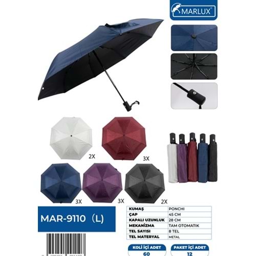 MARLUX MAR9110L ŞEMSİYE 3 KATLI OTOMATİK 8 TEL*12