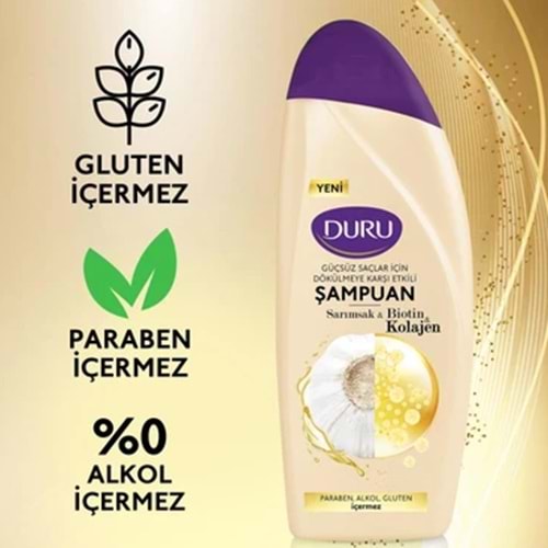 DURU ŞAPUAN KOLEJEN-BİOTİN-SARIMSAK 700ML *12
