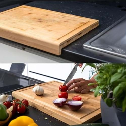 CEBE HOME CE6087 BAMBU TEZGAH ÜSTÜ KESİM TAHTASI 46x53 CM *6