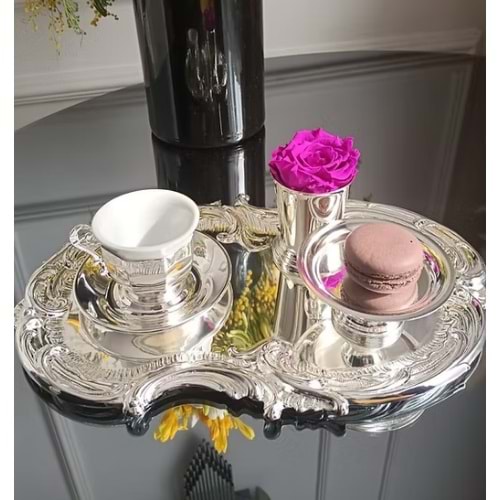 MANOR HOME MNR-TPSF350 ARTNOVA OVAL TEPSİ GÜMÜŞ