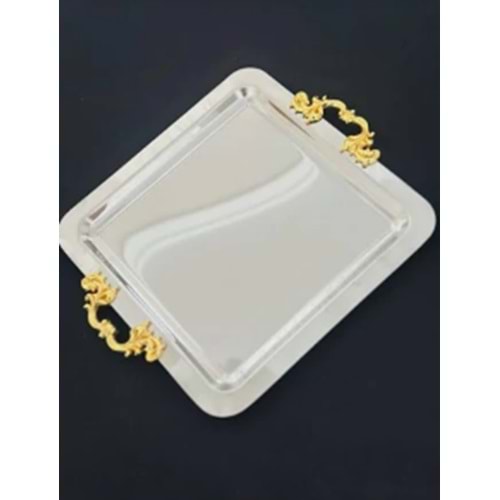 MANOR HOME MNR-TPSE188 GÜLLÜ KULP KARE TEPSİ GÜMÜŞ