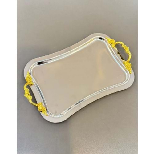 MANOR HOME MNR-TPSE510 DAR İTALYAN LİNA KULP KROM SUNUM TEPSİ