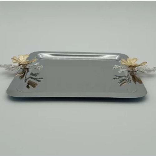 MANOR HOME MNR-TBKLB07 DİK BEYAZ KELEBEK KULP KROM TEPSİ