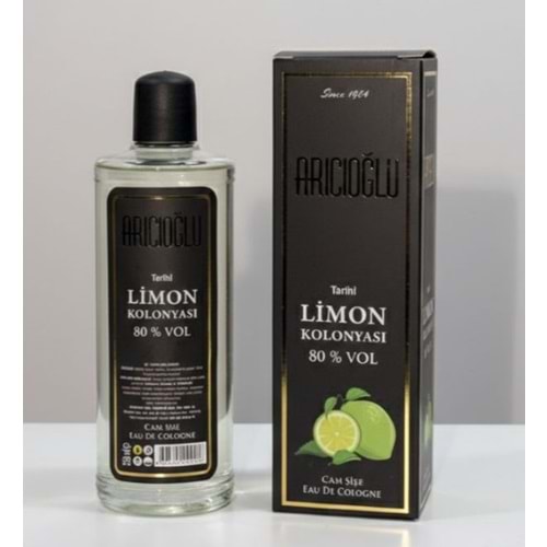 ARICIOĞLU 250 ML LİMON CAM KOLONYA*24