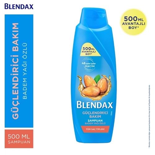BLENDAX BADEM YAĞI ÖZLÜ ŞAMPUAN 500 ML*6*12