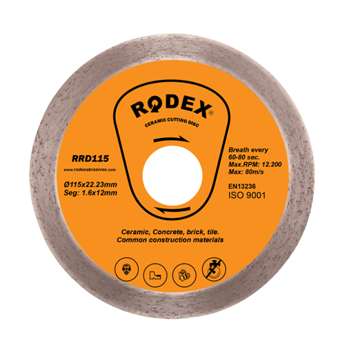 RRD115 RODEX ELMASLI SERAMİK KESME DİSKİ 15MM*20