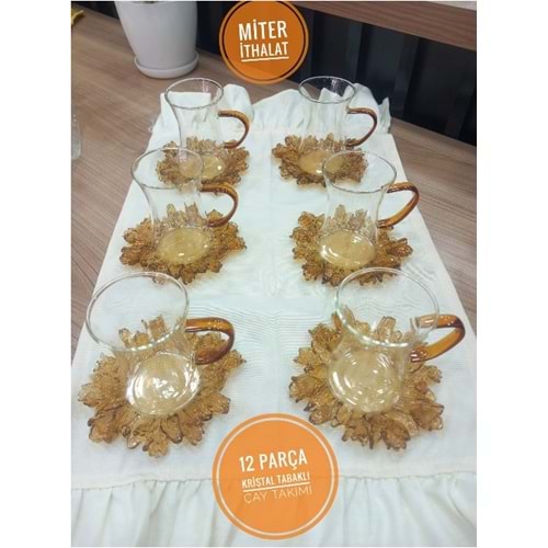 MT88 MİTER KRİSTAL ÇAY SETİ 12 PRÇ*6