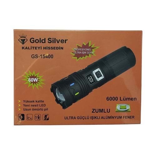 GS15400 GOLD SILVER EL FENERİ ŞARJLI LEDLİ 60W*20
