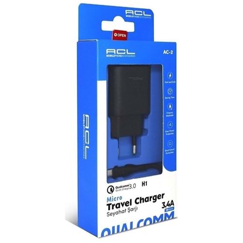 AC2 H1 ACL ŞARJ BAŞLIK+KABLO MİKRO 18 W*10