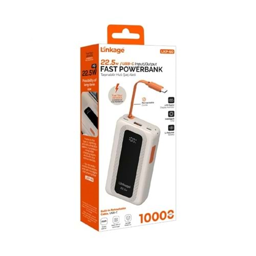 LKP60 LİNKAGE POWERBANK 22.5W 10000 mAH*100