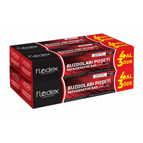 FLODEX BUZDOLABI POŞETİ 4AL 3ÖDE BÜYÜK BOY*12
