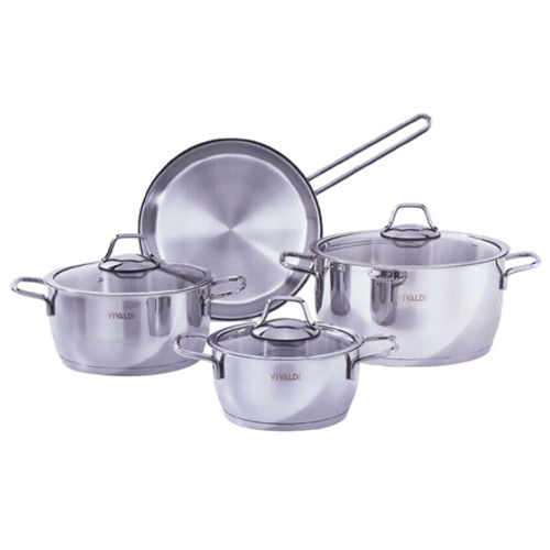 VİVALDİ G317 PERLA ÇELİK TENCERE SETİ 7PRÇ