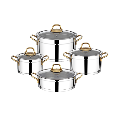 VİVALDİ G960 ROSSO ÇELİK TENCERE SETİ 8PRÇ