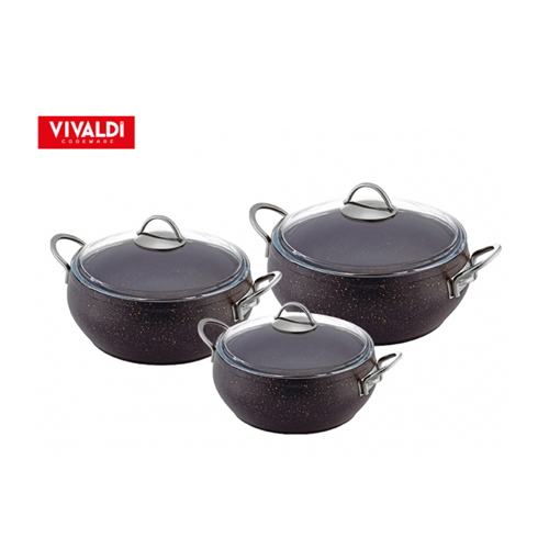 VİVALDİ E421 ECO GRANİT GÜVEÇ TENCERE SETİ 6PRÇ