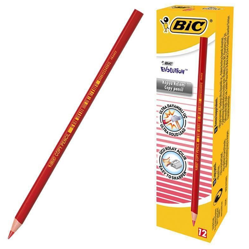 BİC EVOLUTİON KIRMIZI KOPYA KALEMİ*12