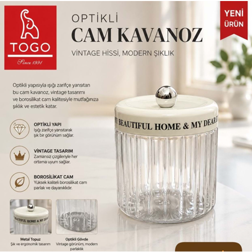 TOGO 58115 LİVA 1000ML YAZILI KAVANOZ*12