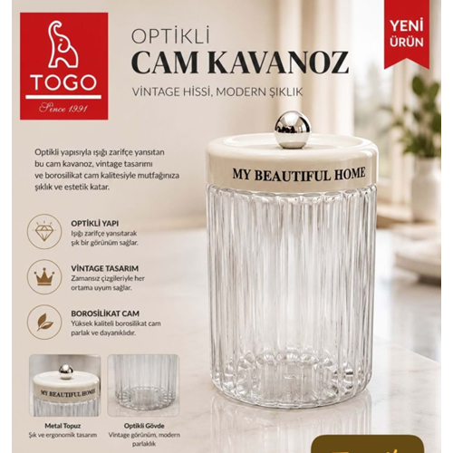 TOGO 58116 LİVA 1400ML YAZILI KAVANOZ*12