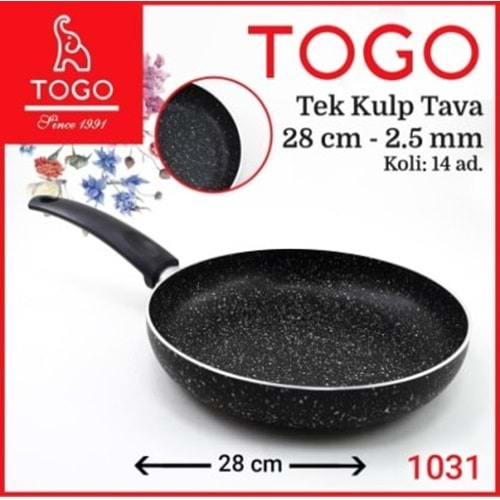 1031 TOGO-AS 28CM 2,5MM GRANİT TEK KULP TAVA(14)