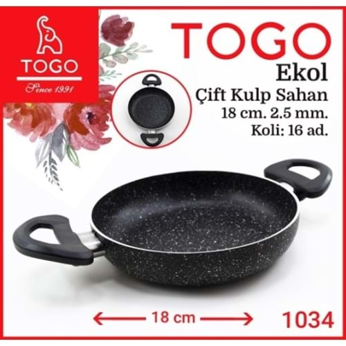 1034 TOGO-AS 18CM 2,5MM GRANİT ÇİFT KULP TAVA(16)