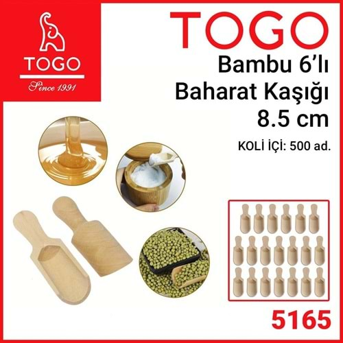 5165 TOGO-İTH 6'LI BAMBU BAHARAT KAŞIĞI 8.5CM *500