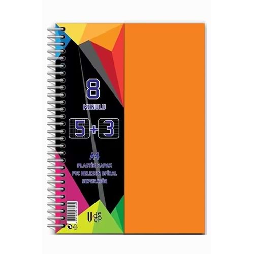 SİM 5+3 A4 SPR PP KPK AYRAÇLI DEFTER 200 YP*36