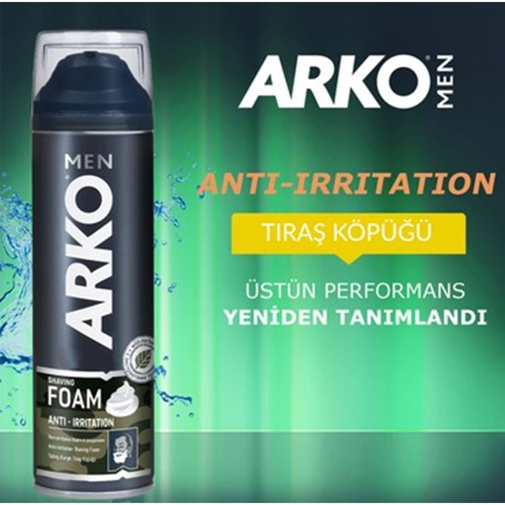 ARKO TRAŞ KÖPÜK 200 ML ANTİ-IRRITATION *6*24