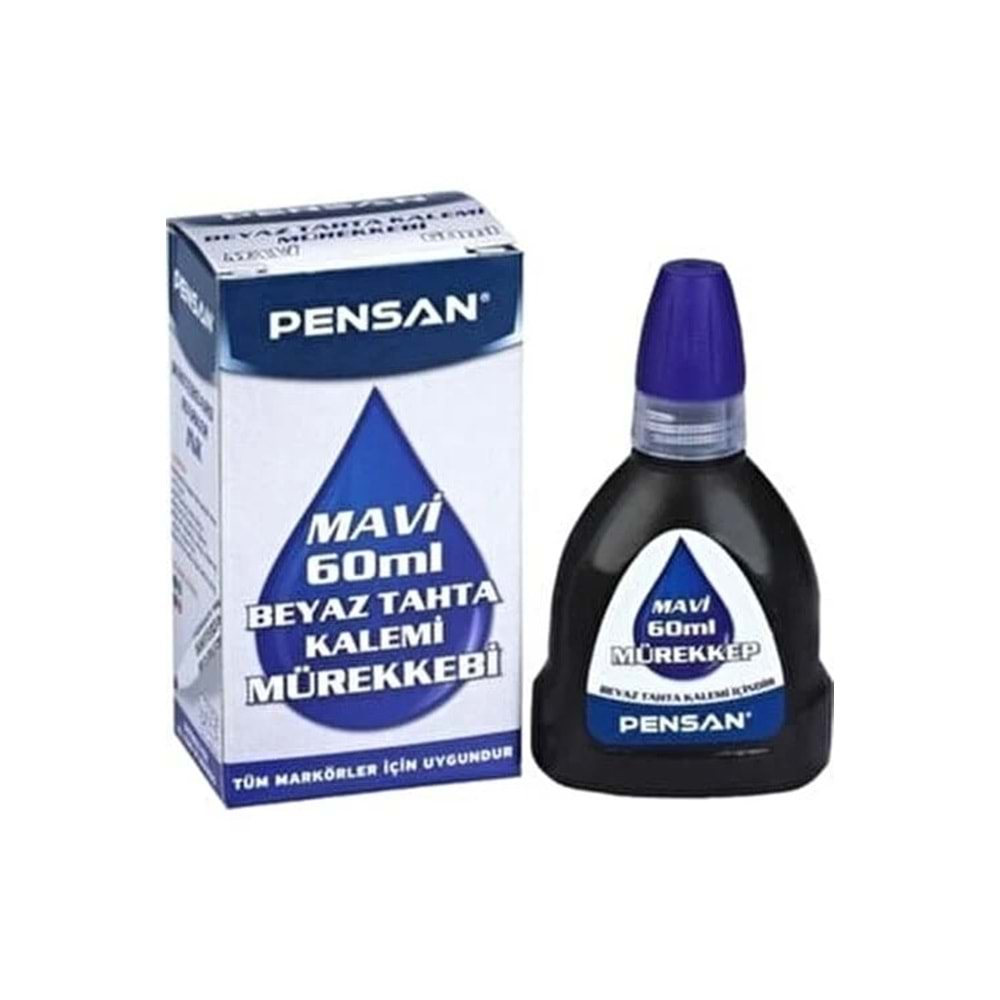PENSAN 4009 BEYAZ TAHTA KALEM MÜREKKEBİ MAVİ 100ML*12