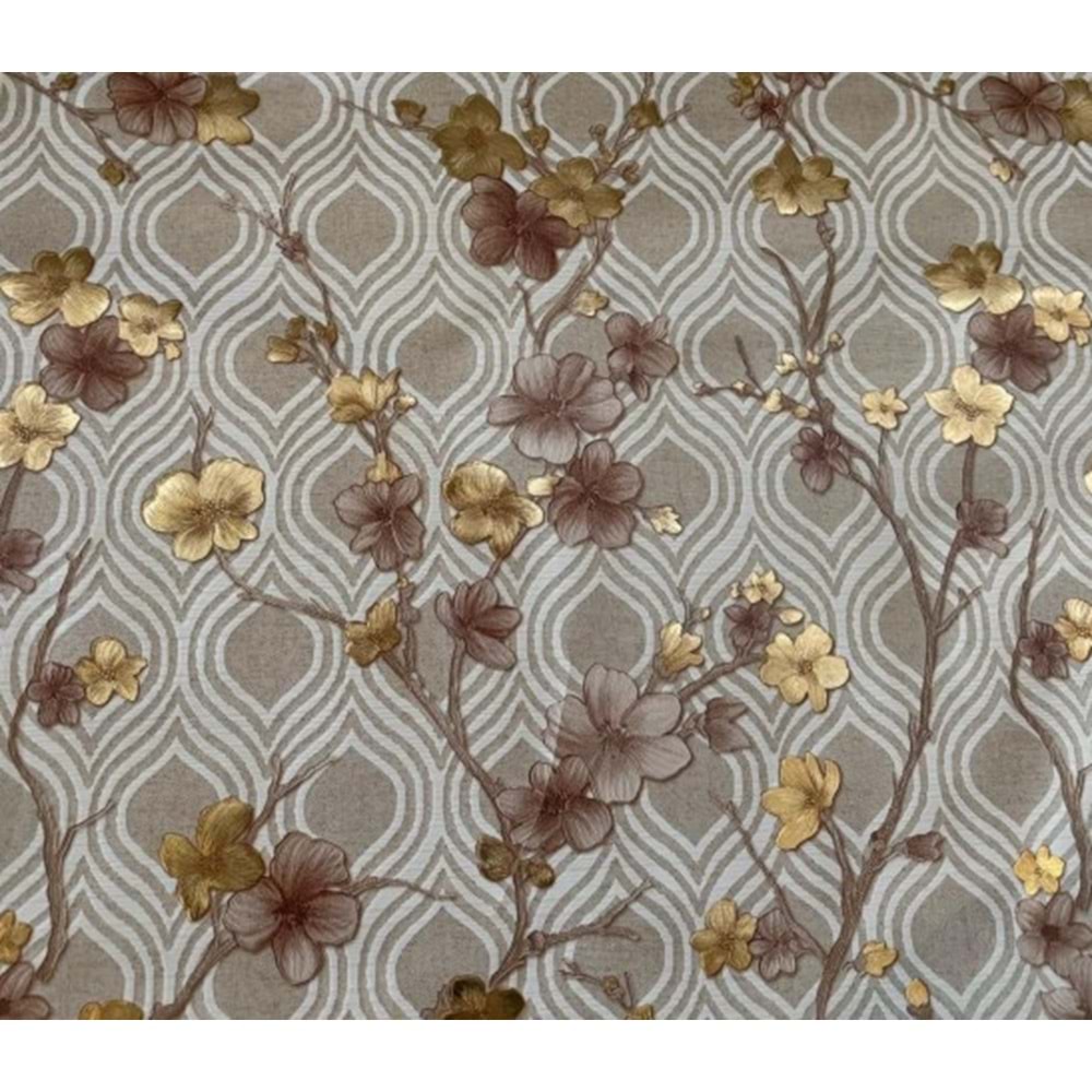 GZM 140X20MT SERON KETENLİ SİMLİ+GOLD-SILVER MASA ÖRTÜ