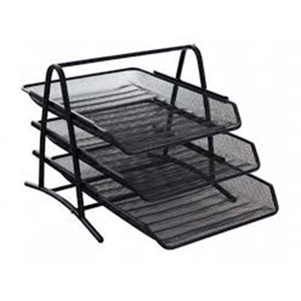 MAS BİON 9301 METAL 3 LÜ EVRAK RAF SİYAH