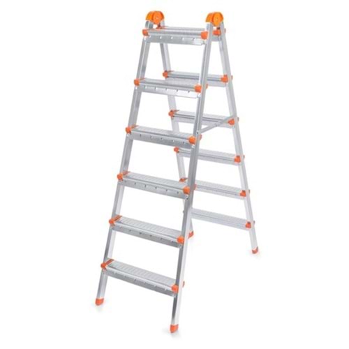 PERİLLA MCG12506 ÇİFT ÇIKIŞLI METAL MERDİVEN 6+6