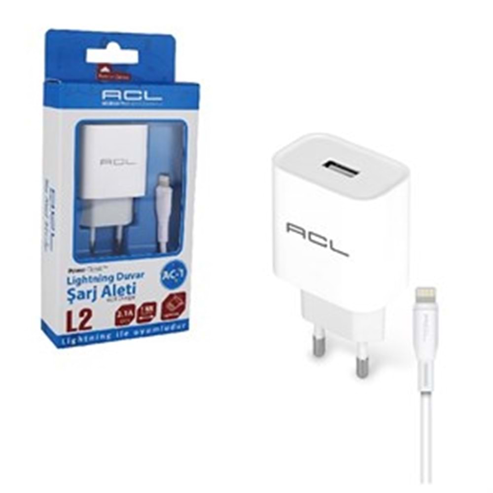 AC1 L2 ACL ŞARJ BAŞLIK+KABLO İPHONE 2.1 A*10