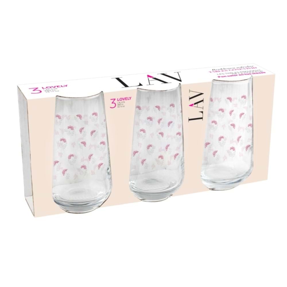 LAV LAL376A SB5027AD LAL İÇECEK BARDAK DESENLİ 3LÜ*16