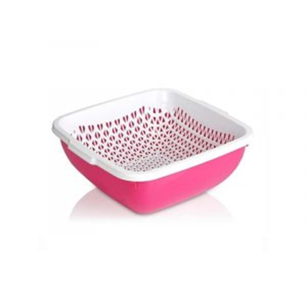 ÜÇSAN M090 SÜZGEÇLİ KARE KASE İKİLİ SET 4 LT*24