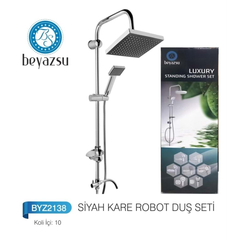 BEYAZSU DUŞ SETİ ROBOT SİYAH KARE*10