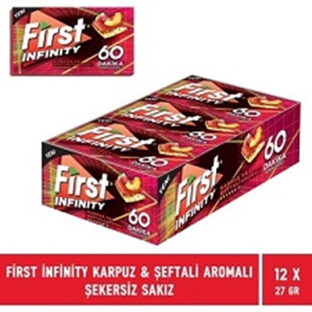 FİRST SAKIZ SENSATIONS KARPUZ / ŞEFTALİ AROMALI ŞEKERSİZ *12
