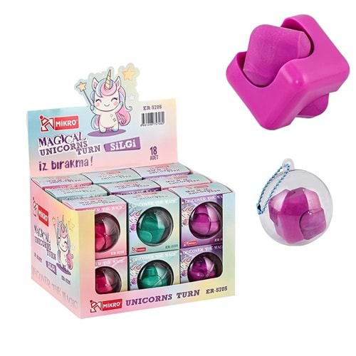 MİKRO ER-5705 MAGICAL UNICORNS TURN SİLGİ 18 Lİ KIZ*18