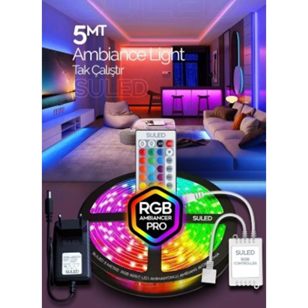 ÖZS2114 RGB ŞERİT LED 5 MT KUMANDALI*50