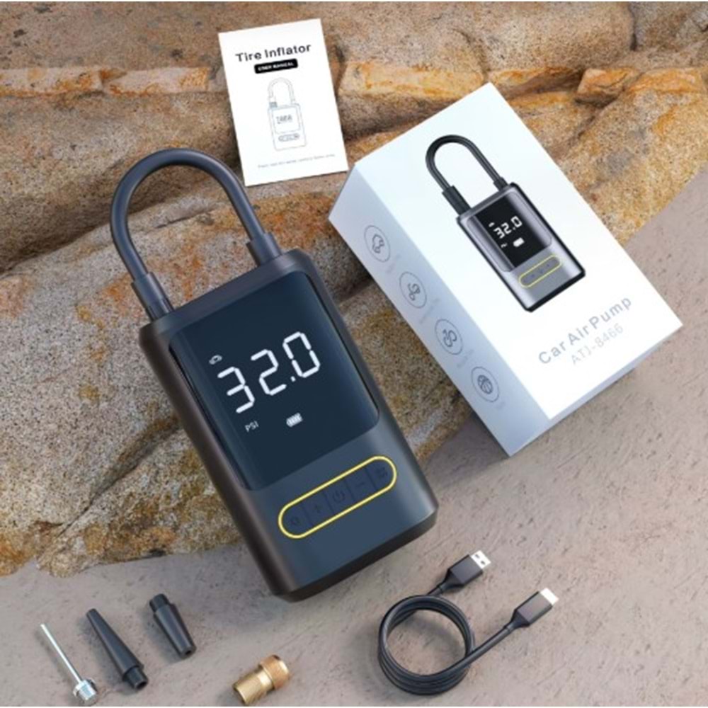 ATJ8466 HAVA KOMPRESÖRÜ ŞARJLI + POWERBANK