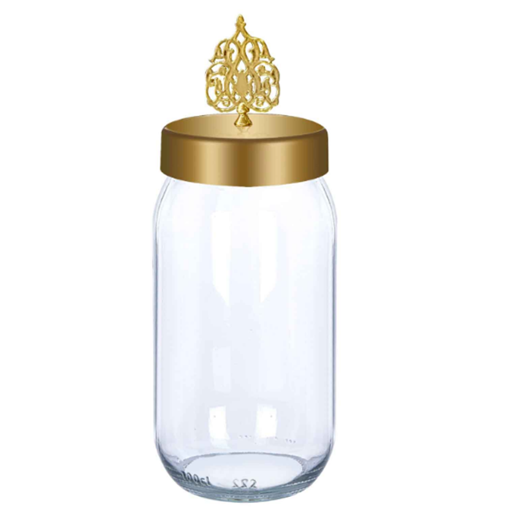 SARİNA S1043 MİMOZA SADE GOLD KAPAKLI KAVANOZ 1000CC *12
