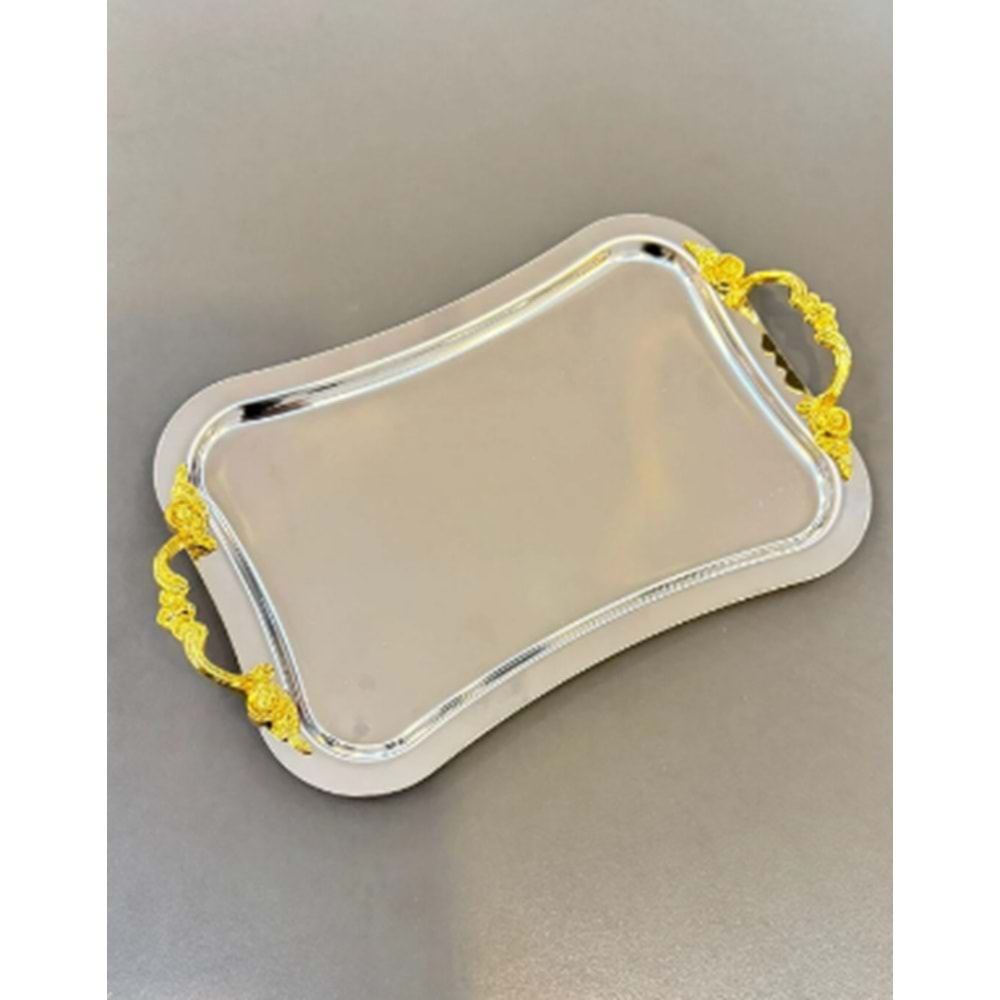 MANOR HOME MNR-TPSE510 DAR İTALYAN LİNA KULP KROM SUNUM TEPSİ