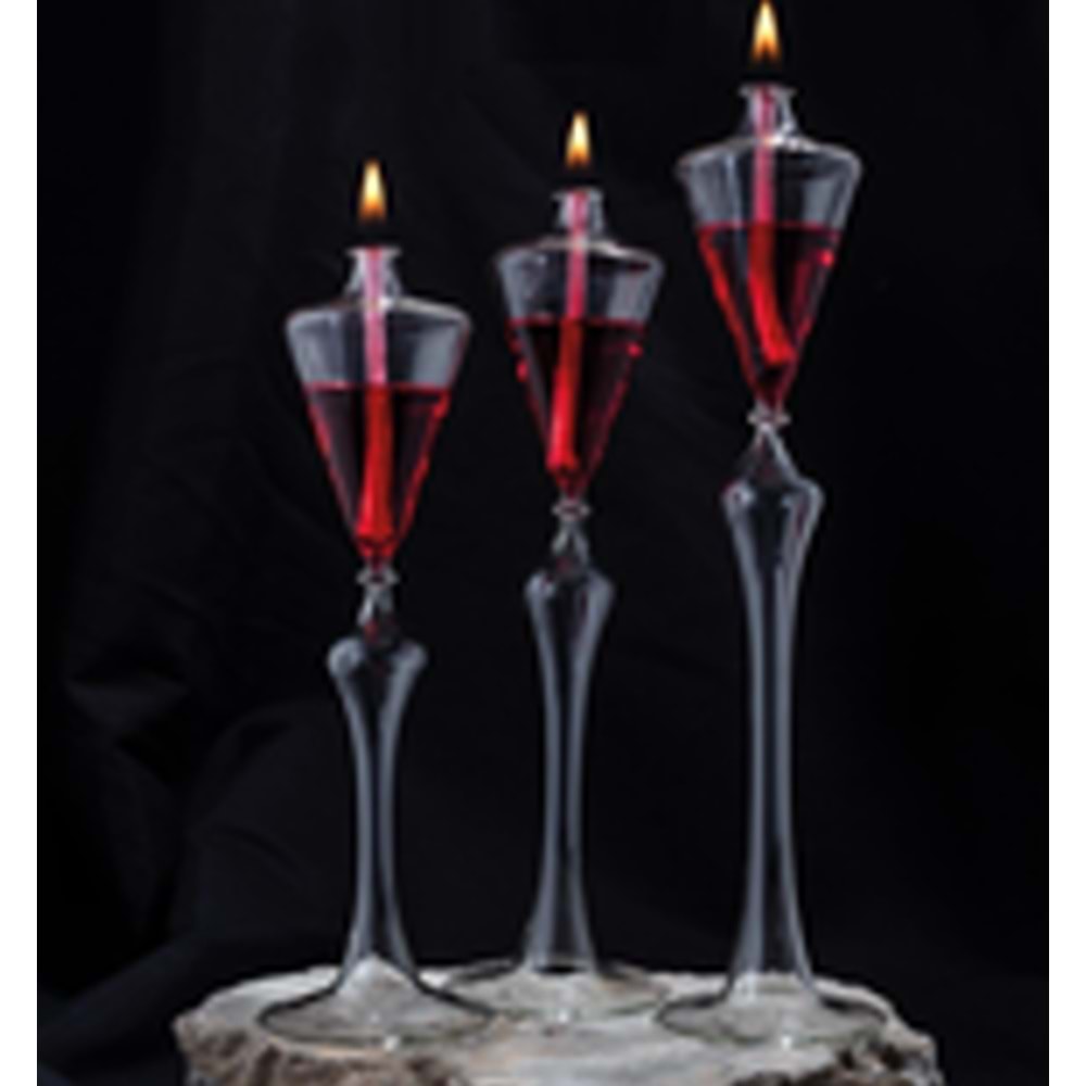 MANOR HOME MNR-KNDL25 3 LÜ AYAKLI CAM KANDİL TERS KONİK