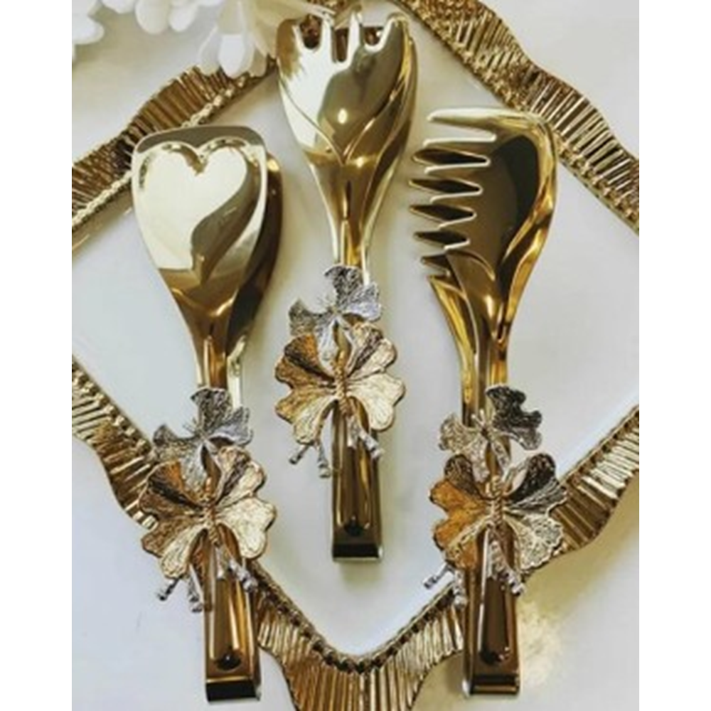 MANOR HOME MNR-ALT42 3LÜ KELEBEKLİ GOLD MAŞA SET