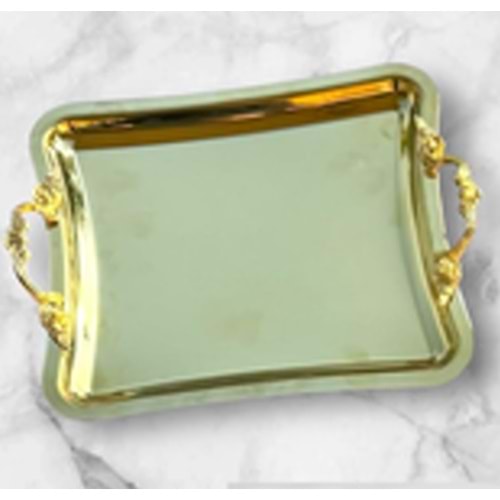 MANOR HOME MNR-TPSE515 İTALYAN LİNA KULP GOLD SUNUM TEPSİ