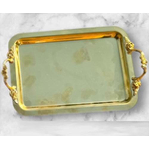 MANOR HOME MNR-TPSE509 DİK LİNA KULP GOLD SUNUM TEPSİ