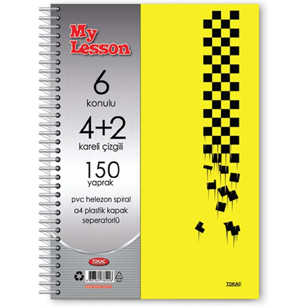 TOKAÇ TOK860 MY LESSON 4+2 150 YP 6 AYRAÇLI DEFTER *40