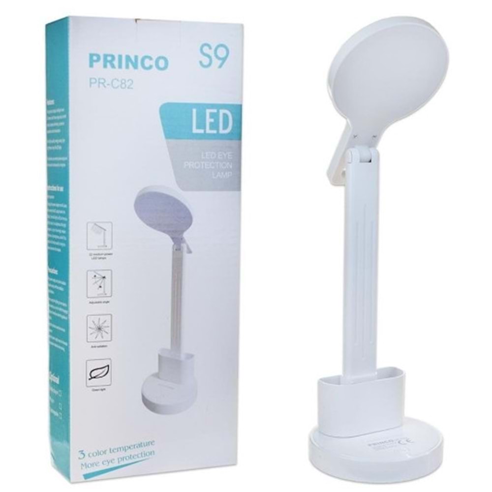 PRINCO PR-C82 MASA ÜSTÜ KİTAP OKUMA LAMBASI 3 RENK*30